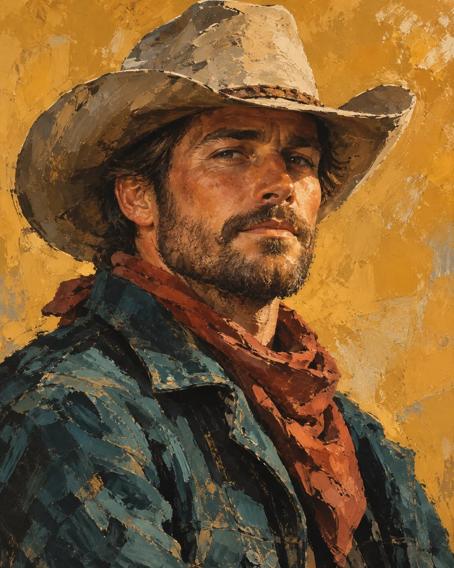 The Golden Outlaw portrait style example