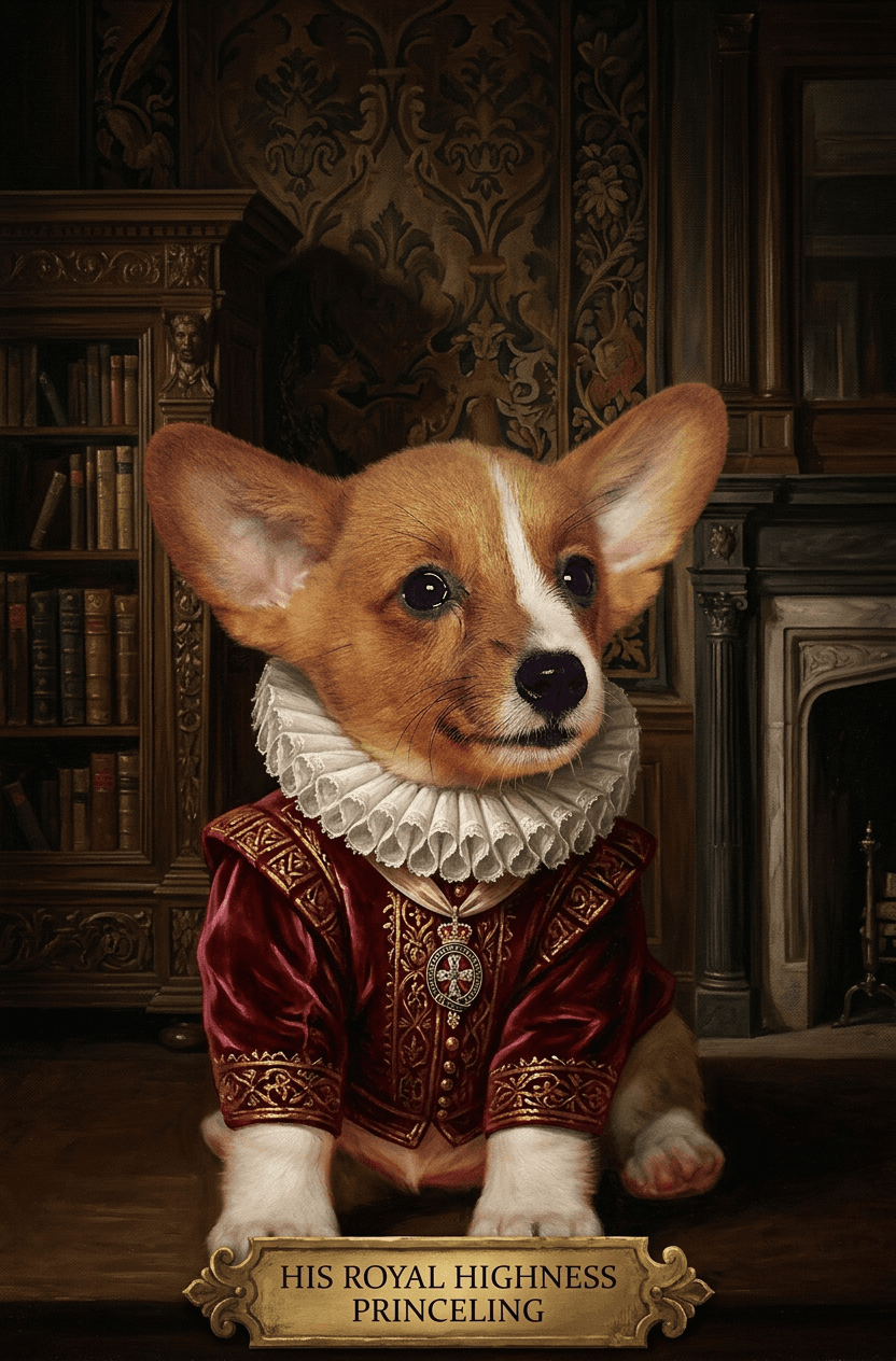 Royal Renaissance pet portrait
